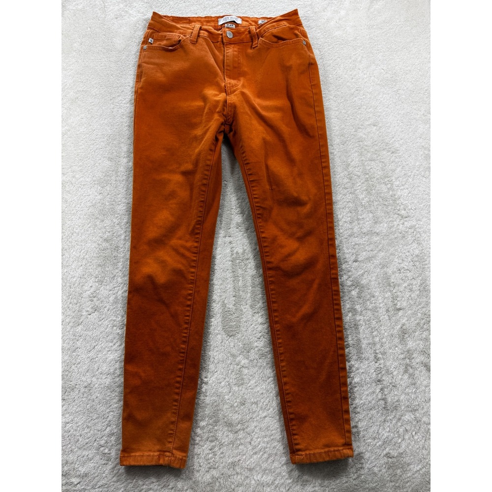 Judy Blue Womens Skinny Fit Mid Rise Burnt Orange Denim Jeans 9/29 Meas: 28x27